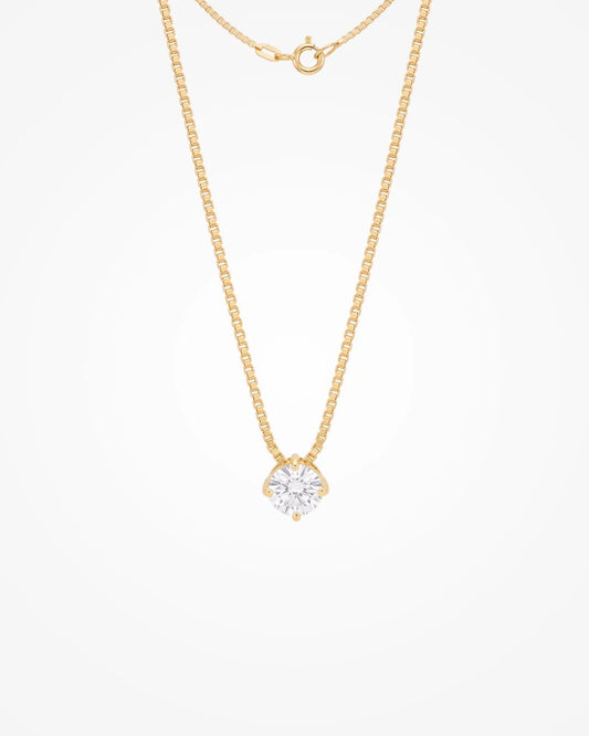 Colar Veneziana com Pingente Ponto de Luz | Banhado a Ouro 18k - SAYE Joias