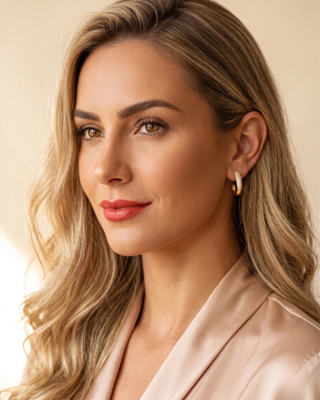 Brinco Argola Linha de Luz com Zircônias | Banhado a Ouro 18k - SAYE Joias