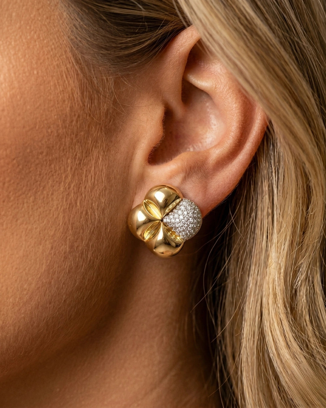 Conjunto Colar e Brinco Cravejado Zircônia Ouro 18k | Para Festas - SAYE Joias