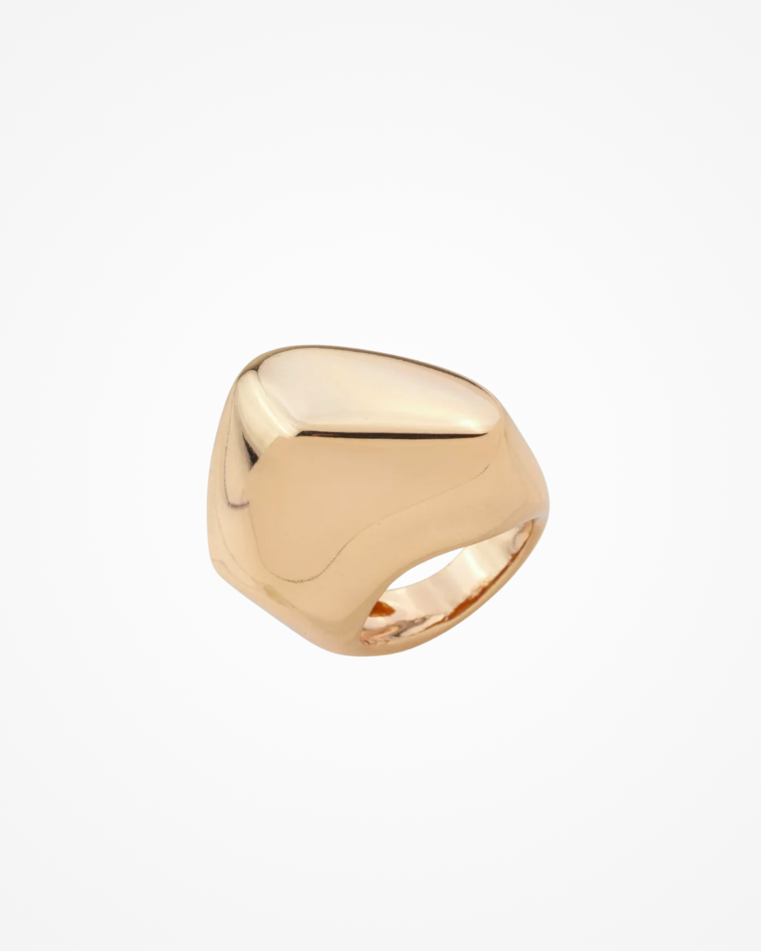 Anel Dourado Liso Orgânico Banho em Ouro 18k - SAYE Joias