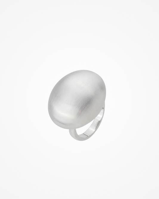 Anel Prateado Liso Acetinado | Banho em Ródio Branco - SAYE Joias