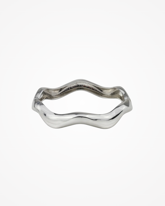 Bracelete Orgânico Ondulado Liso Banho Ouro 18k - SAYE Joias