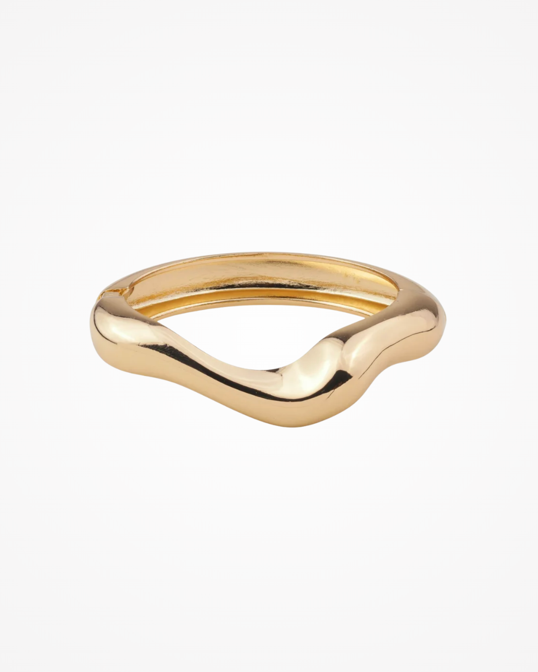 Bracelete Orgânico Ondulado Liso Banhado a Ouro 18k - SAYE Joias