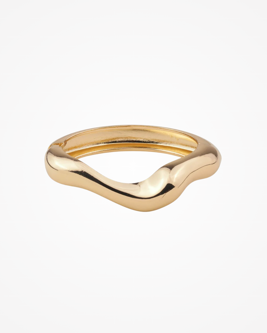 Bracelete Orgânico Ondulado Liso Banhado a Ouro 18k - SAYE Joias