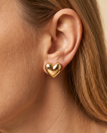 Conjunto Coração Colar e Brinco Zircônia Ouro 18k | Presente Romântico - SAYE Joias