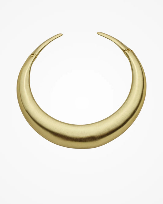 Colar Aro Rígido Lua Acetinado Dourado | Banhado a Ouro 18k - SAYE Joias
