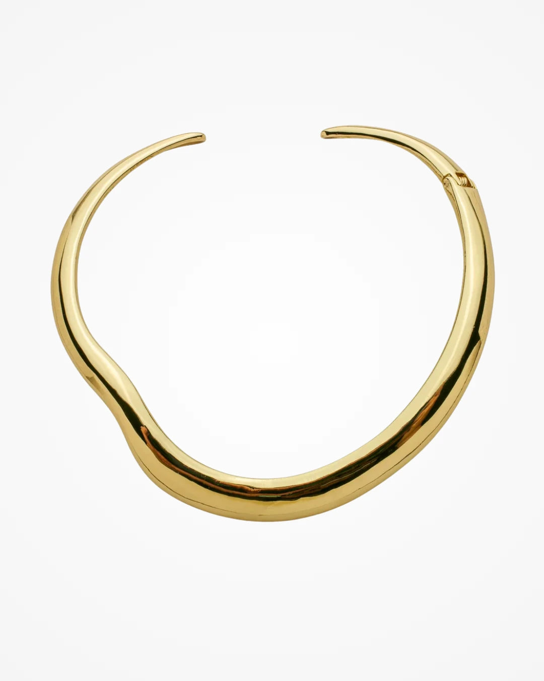 Colar Aro Rígido Orgânico Polido Dourado | Banhado a Ouro 18k - SAYE Joias