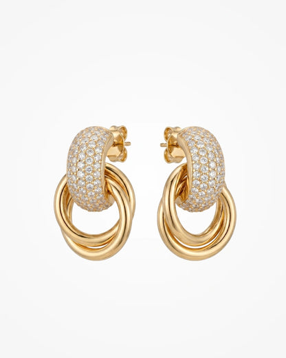 Brinco Argola com Zircônia Brilhante Banhado a Ouro 18k - SAYE Joias