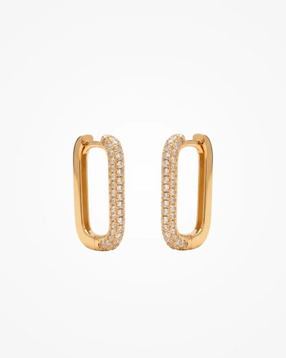 Brinco Argola Cravejada em Zircônias | Banhado a Ouro 18k - SAYE Joias