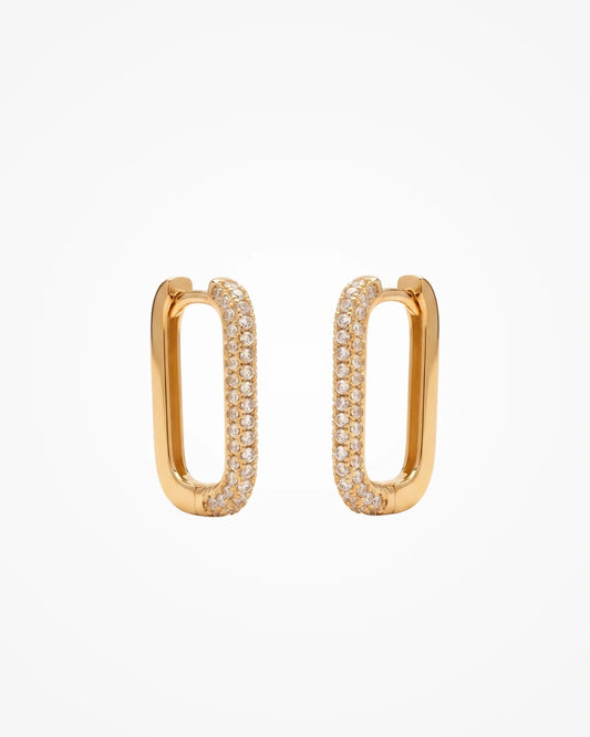 Brinco Argola Cravejada em Zircônias | Banhado a Ouro 18k - SAYE Joias