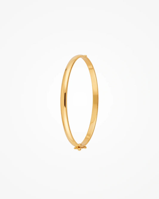 Bracelete Liso Aro Abaulado com Fecho Refinado | Banhado a Ouro 18k - SAYE Joias