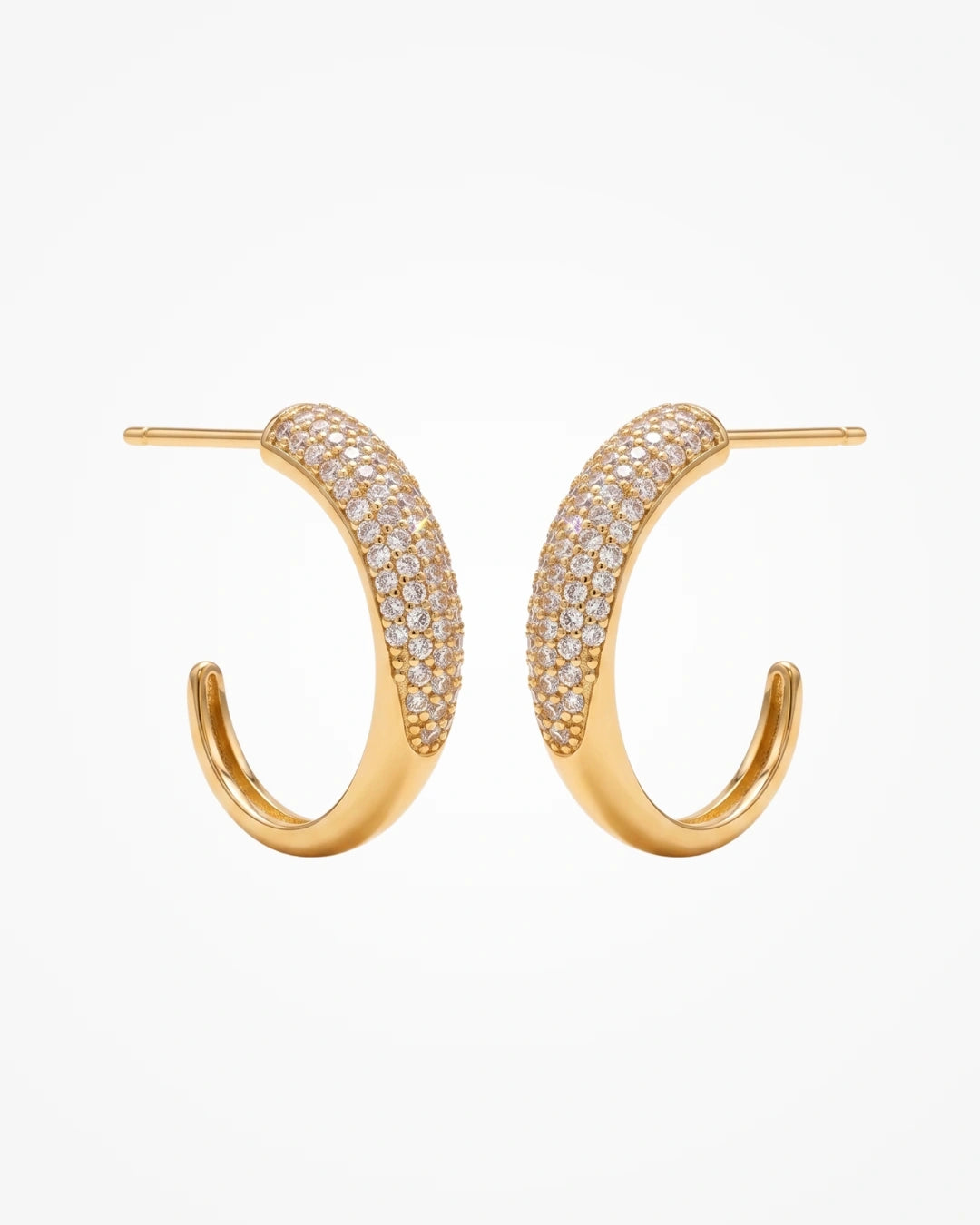 Brinco Argola Linha de Luz com Zircônias | Banhado a Ouro 18k - SAYE Joias
