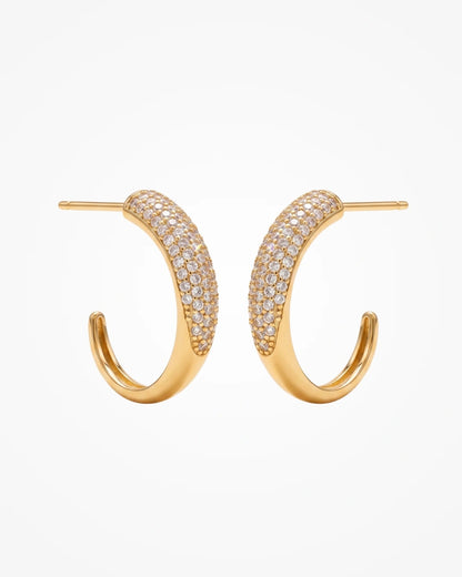 Brinco Argola Linha de Luz com Zircônias | Banhado a Ouro 18k - SAYE Joias