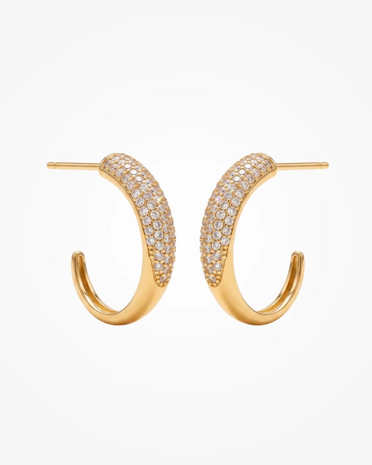Brinco Argola Linha de Luz com Zircônias | Banhado a Ouro 18k - SAYE Joias