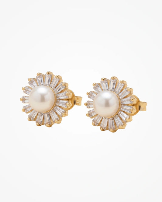 Brinco Base com Pérola Banhado a Ouro 18k | Clássico Elegante - SAYE Joias