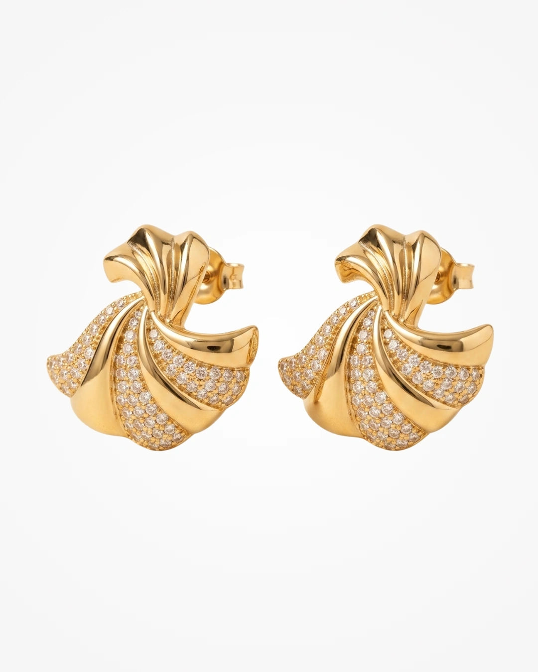 Brinco Base Cravejado Zircônia Ouro 18k | Versátil Dia e Noite - SAYE Joias