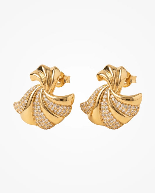 Brinco Base Cravejado Zircônia Ouro 18k | Versátil Dia e Noite - SAYE Joias