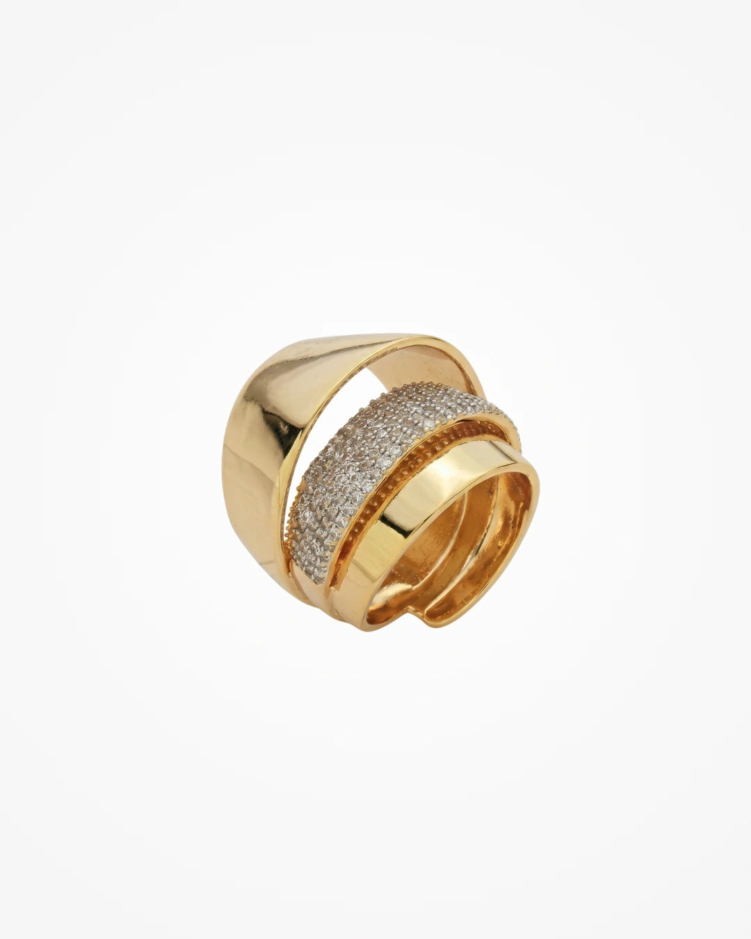 Conjunto Brinco e Anel Zircônia Cristal | Banhado a Ouro 18k - SAYE Joias