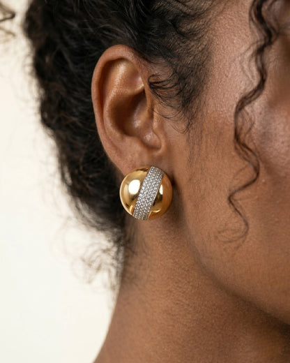 Conjunto Brinco e Anel Zircônia Cristal | Banhado a Ouro 18k - SAYE Joias