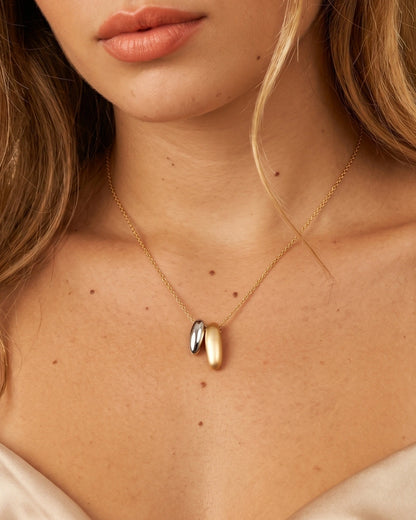 Conjunto Colar e Brinco Acetinado Ouro 18k | Design Liso Elegante - SAYE Joias