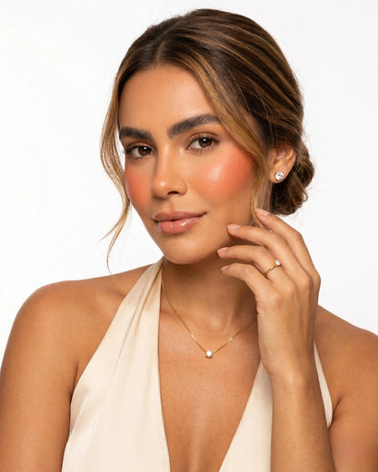 Conjunto Ponto de Luz Completo | Brinco + Colar + Anel | Banhado a Ouro 18k - SAYE Joias