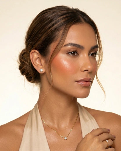 Conjunto Ponto de Luz Completo | Brinco + Colar + Anel | Banhado a Ouro 18k - SAYE Joias
