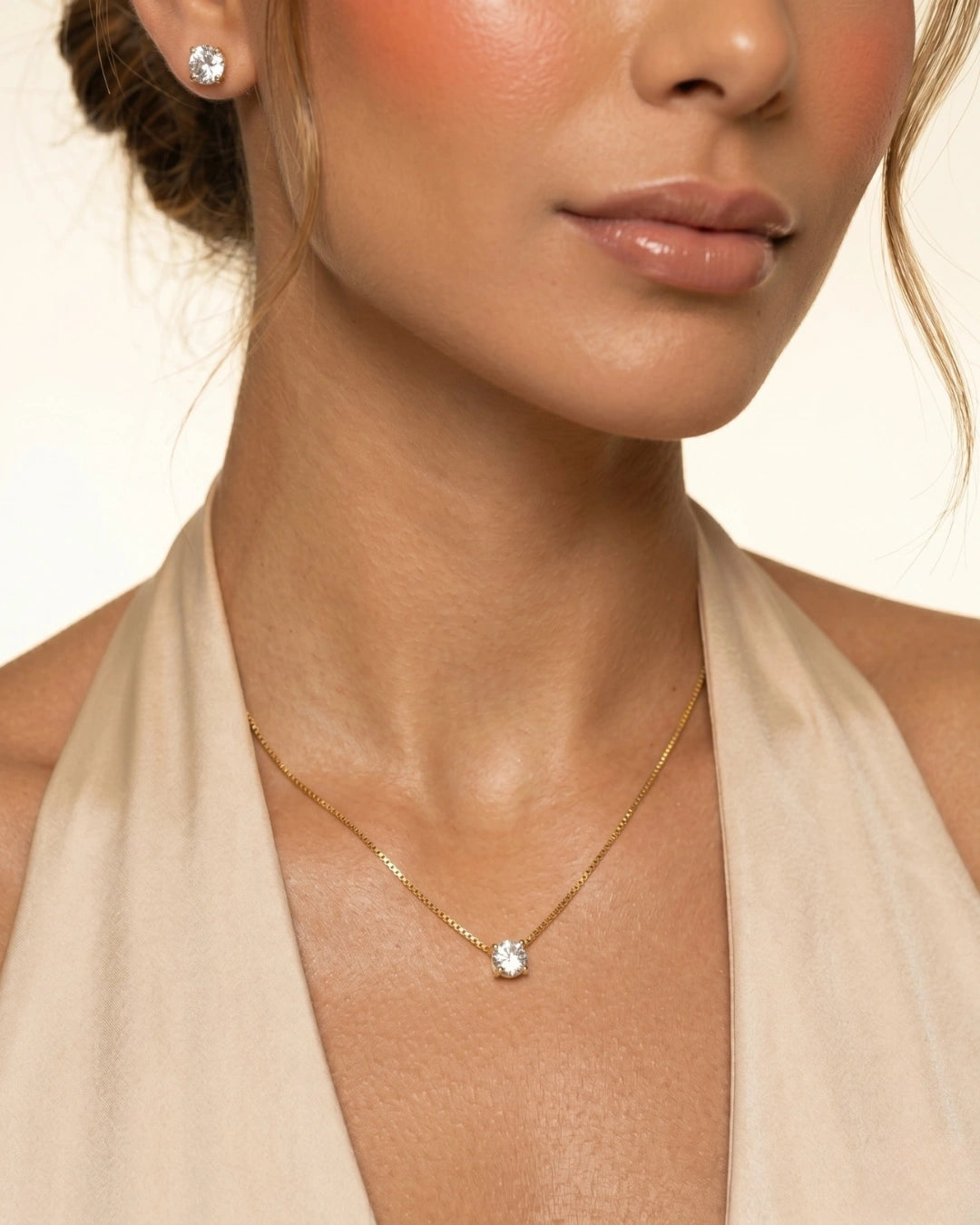 Colar Veneziana com Pingente Ponto de Luz | Banhado a Ouro 18k - SAYE Joias